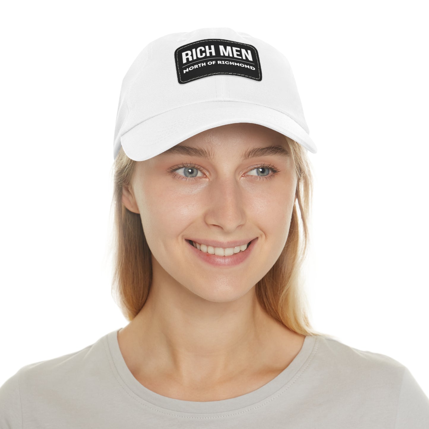 Rich Men North of Richmond Dad Hat with Leather Patch (Rectangle)