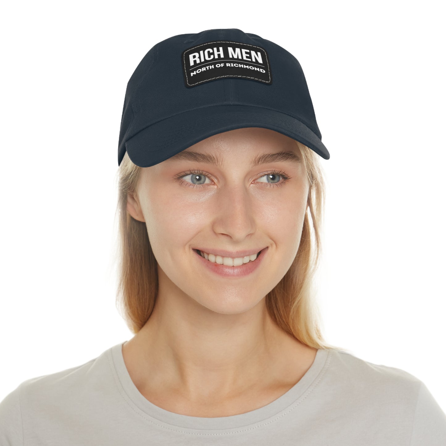 Rich Men North of Richmond Dad Hat with Leather Patch (Rectangle)