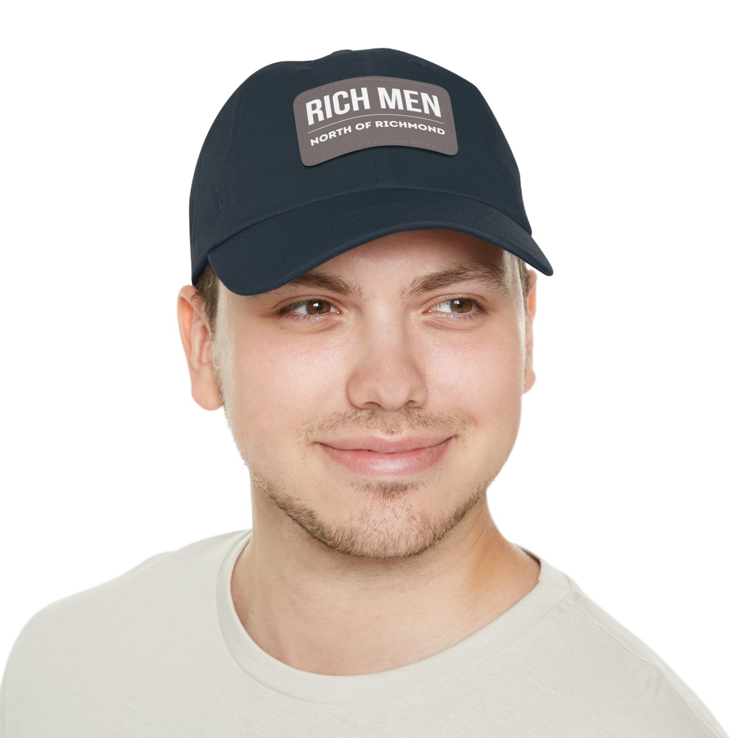 Rich Men North of Richmond Dad Hat with Leather Patch (Rectangle)