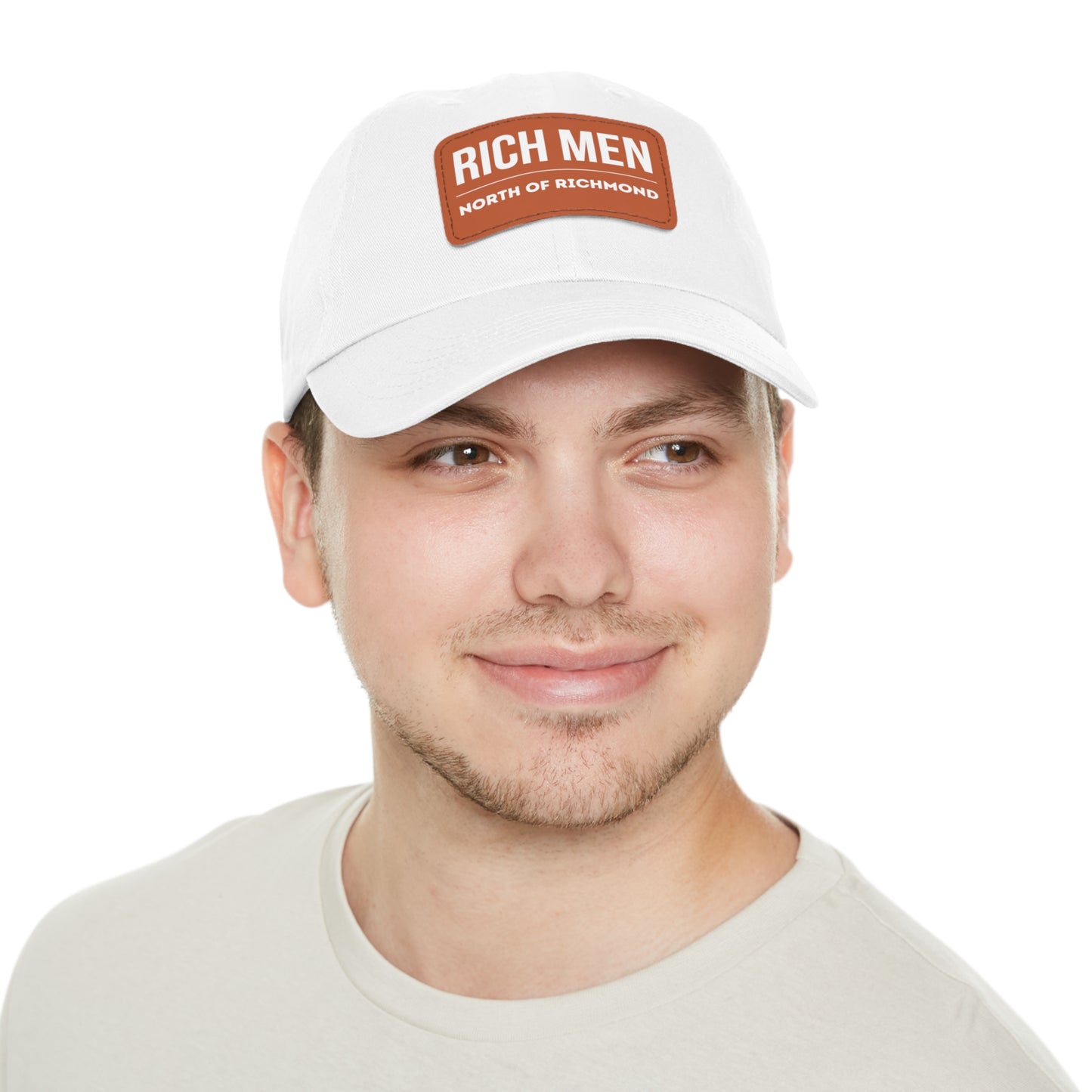 Rich Men North of Richmond Dad Hat with Leather Patch (Rectangle)