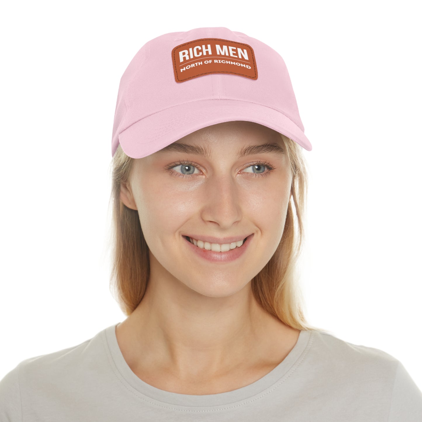 Rich Men North of Richmond Dad Hat with Leather Patch (Rectangle)