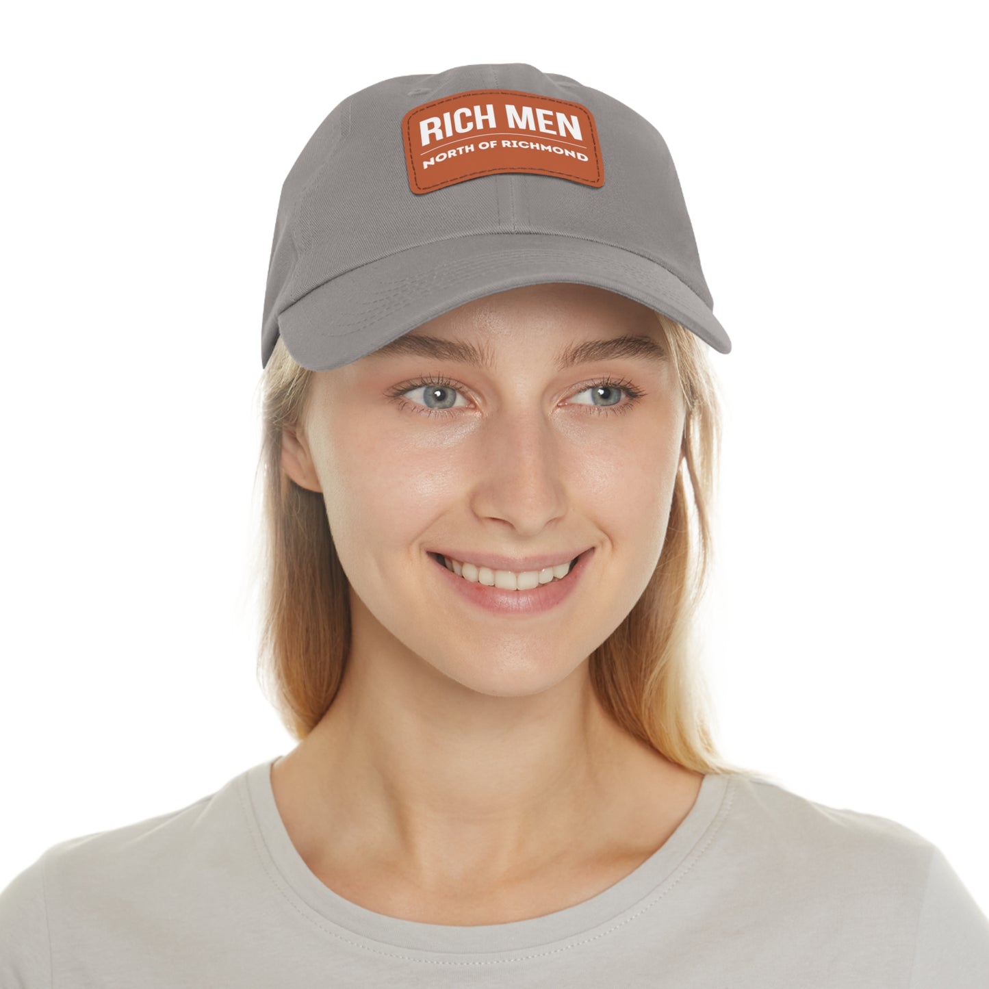 Rich Men North of Richmond Dad Hat with Leather Patch (Rectangle)