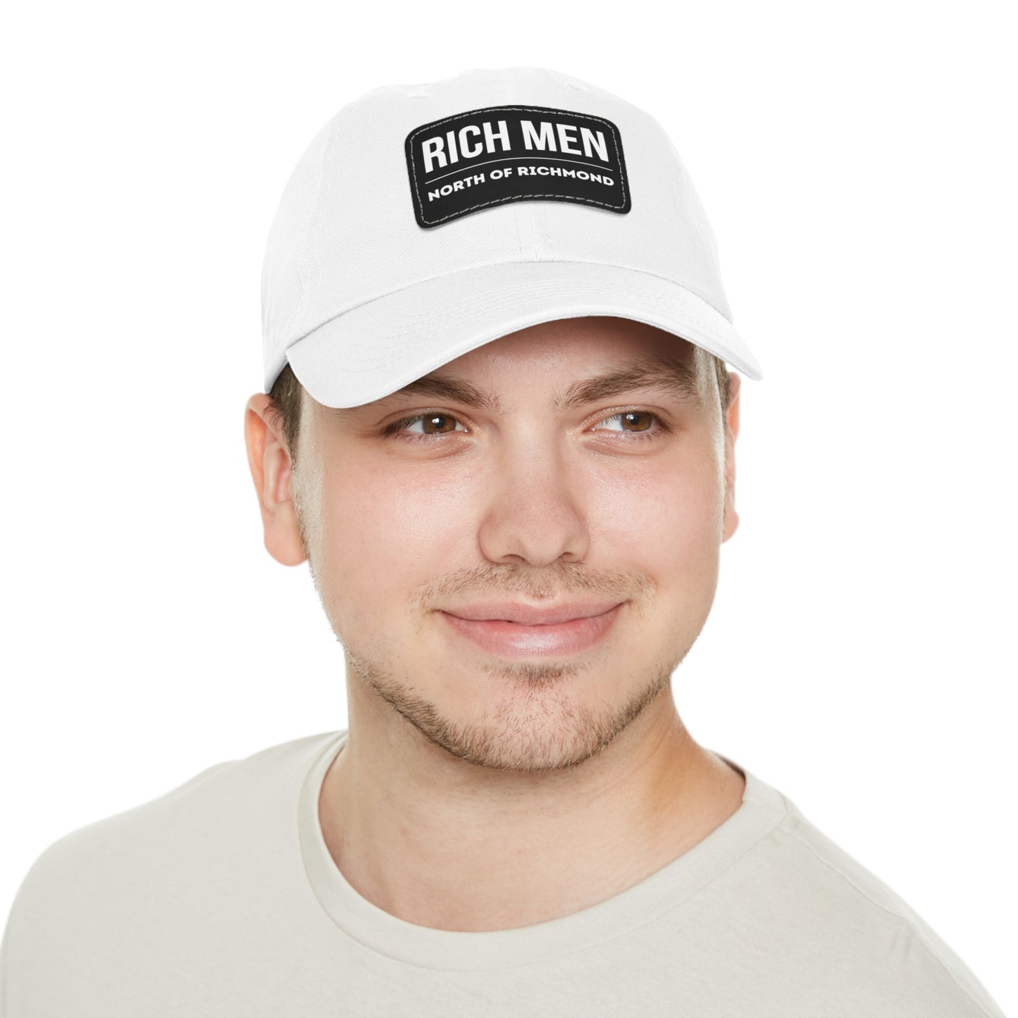 Rich Men North of Richmond Dad Hat with Leather Patch (Rectangle)