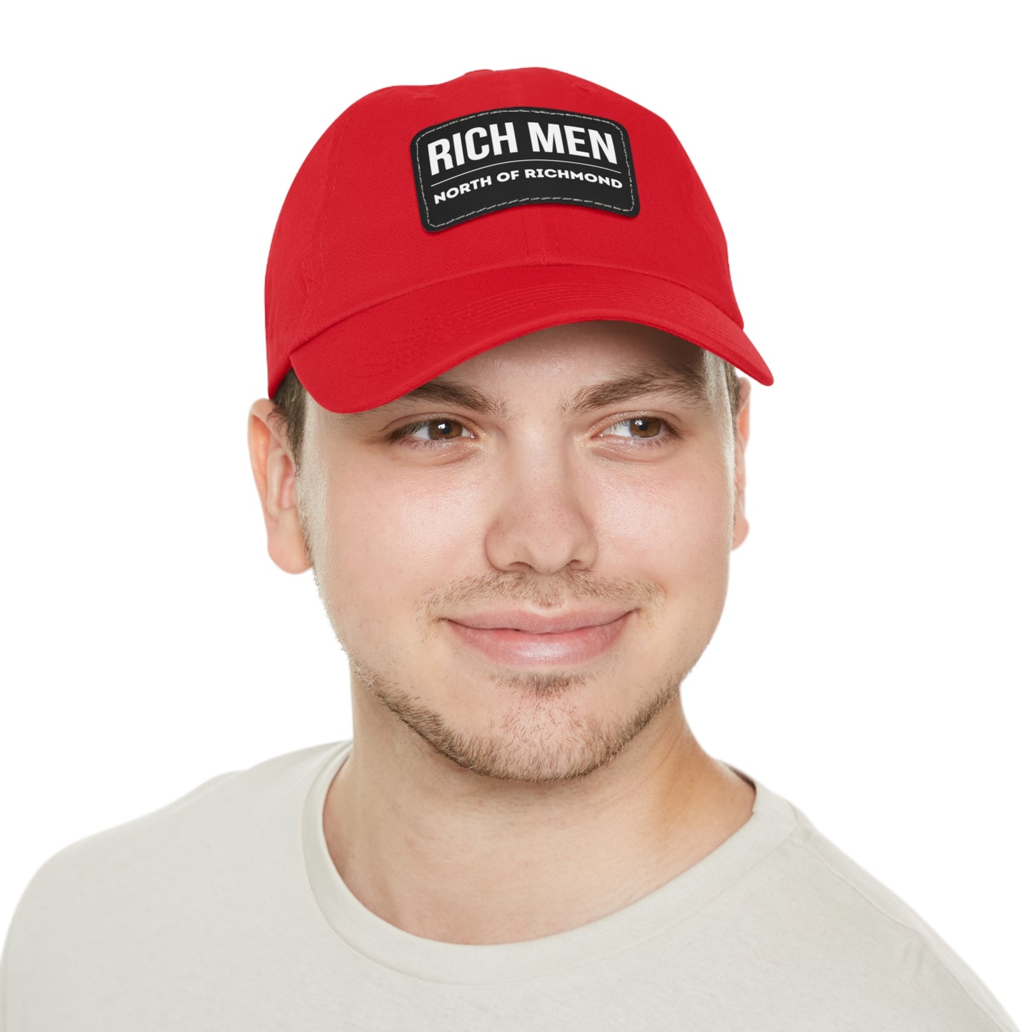 Rich Men North of Richmond Dad Hat with Leather Patch (Rectangle)