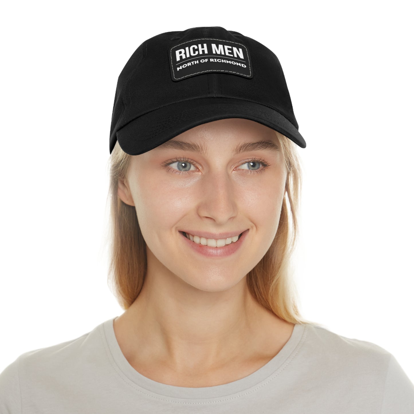 Rich Men North of Richmond Dad Hat with Leather Patch (Rectangle)