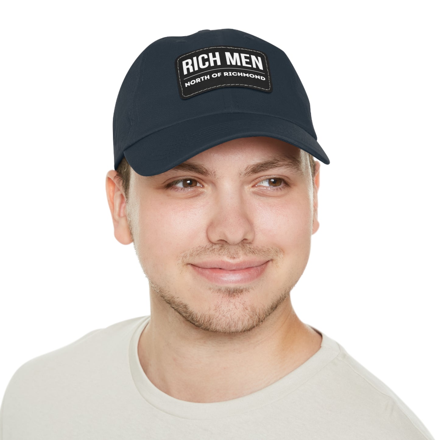 Rich Men North of Richmond Dad Hat with Leather Patch (Rectangle)