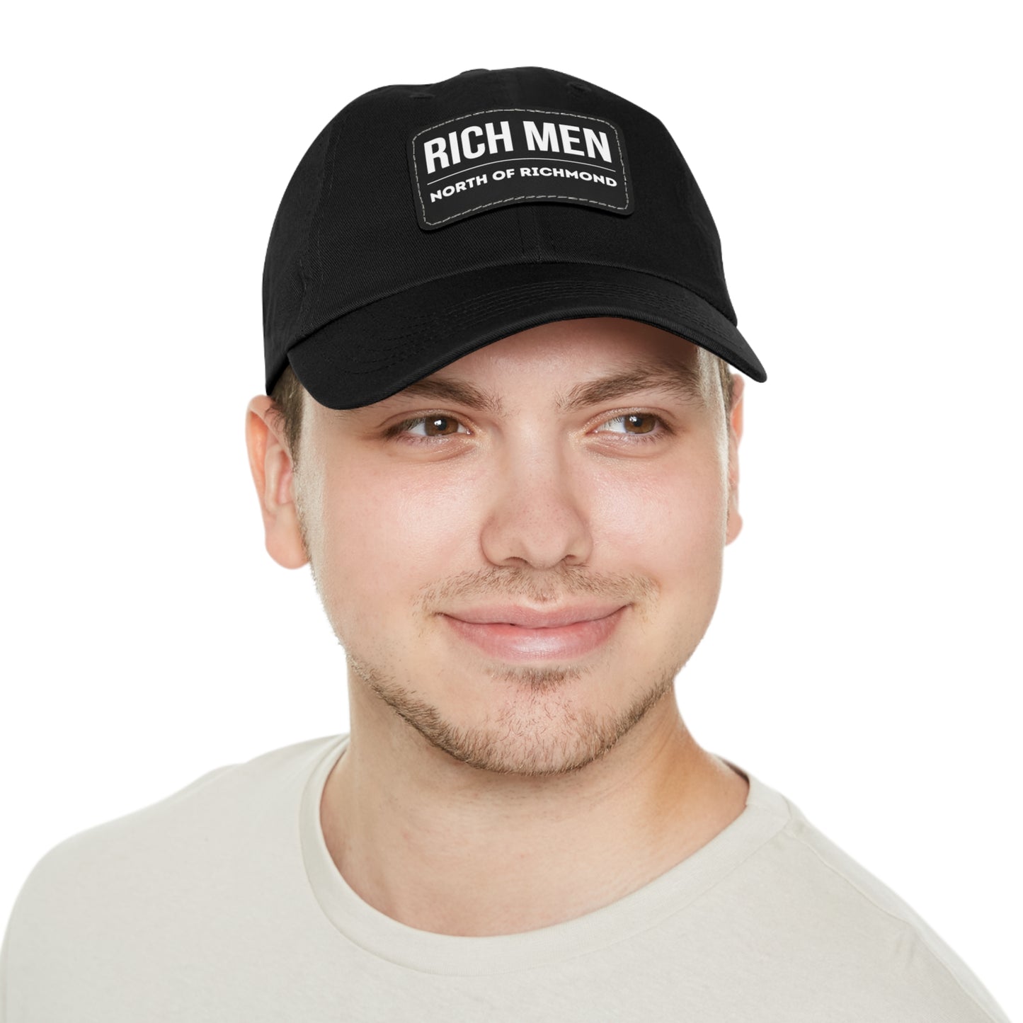 Rich Men North of Richmond Dad Hat with Leather Patch (Rectangle)