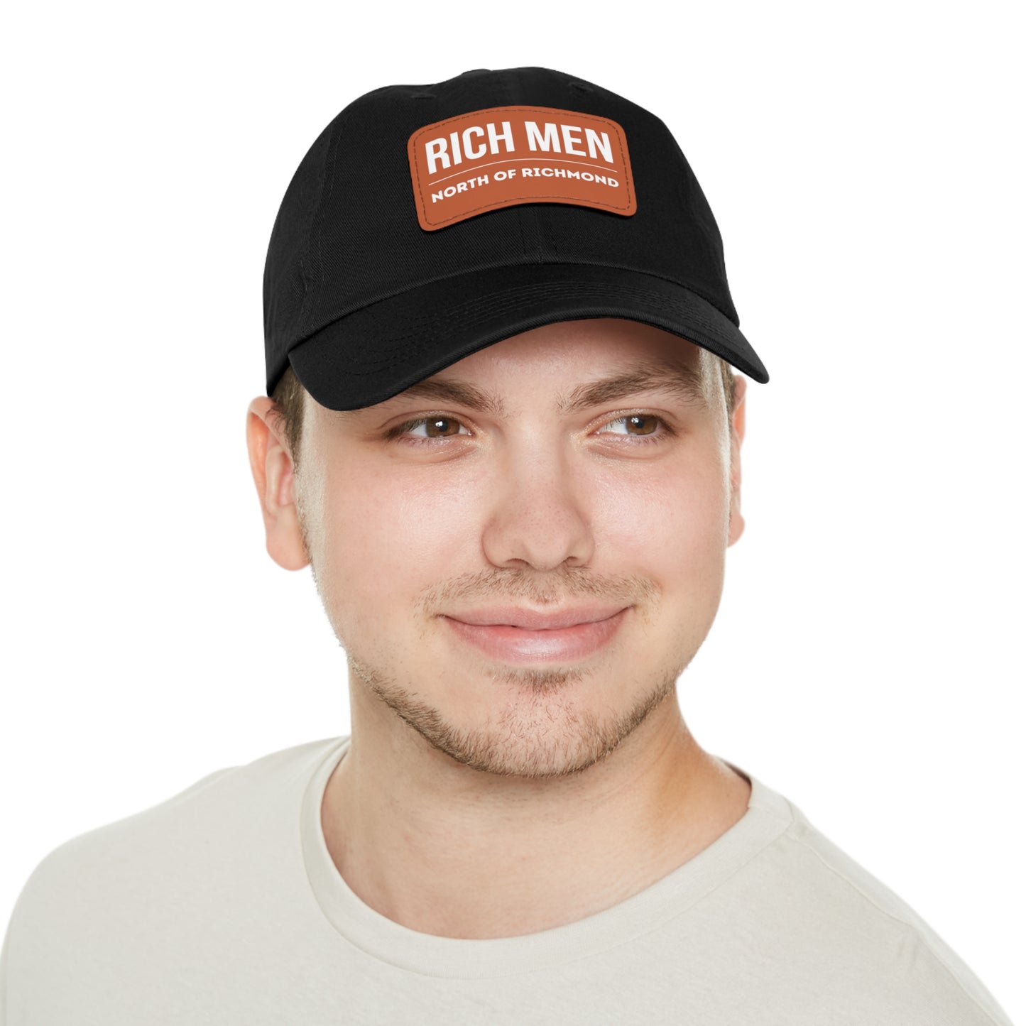 Rich Men North of Richmond Dad Hat with Leather Patch (Rectangle)