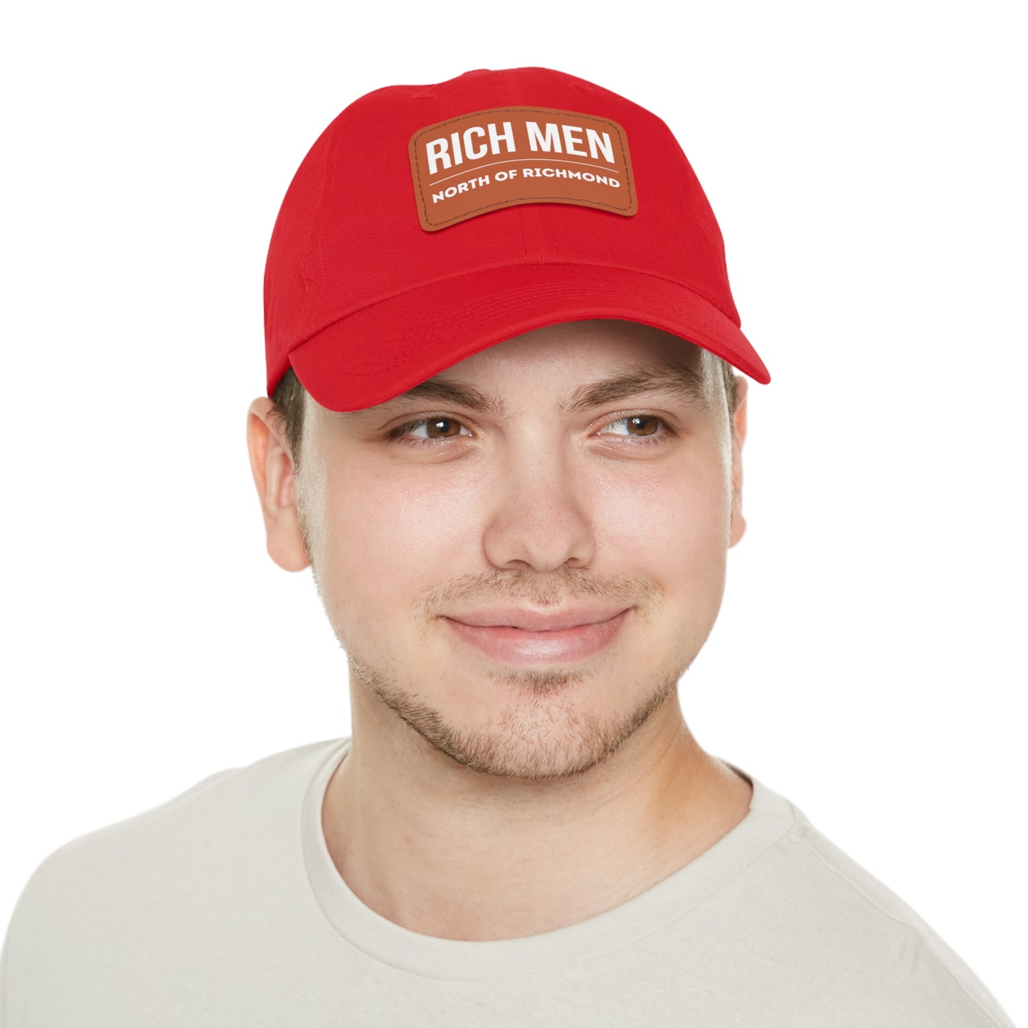 Rich Men North of Richmond Dad Hat with Leather Patch (Rectangle)