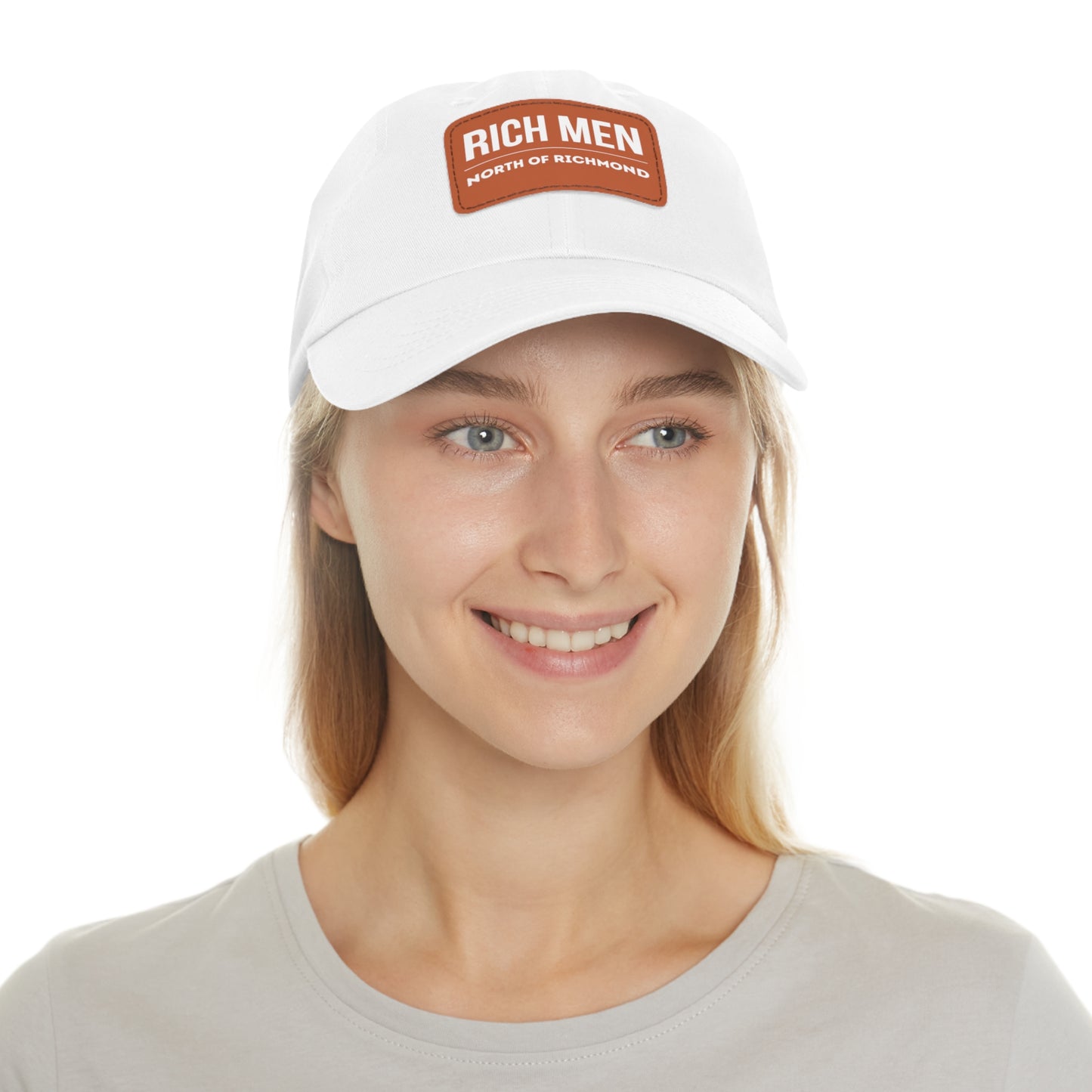 Rich Men North of Richmond Dad Hat with Leather Patch (Rectangle)