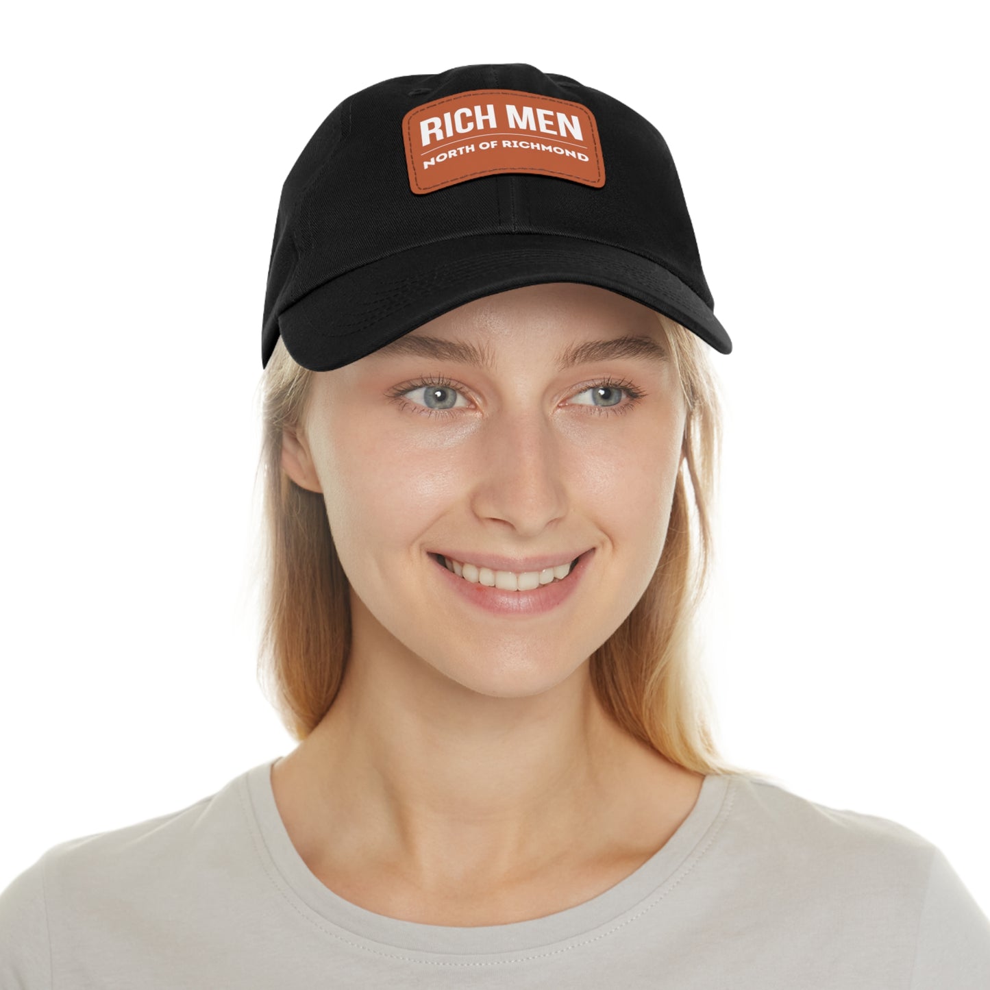 Rich Men North of Richmond Dad Hat with Leather Patch (Rectangle)