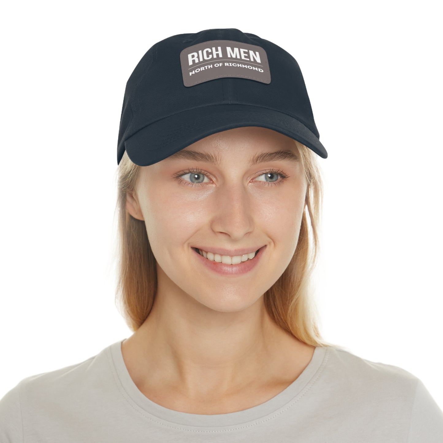 Rich Men North of Richmond Dad Hat with Leather Patch (Rectangle)