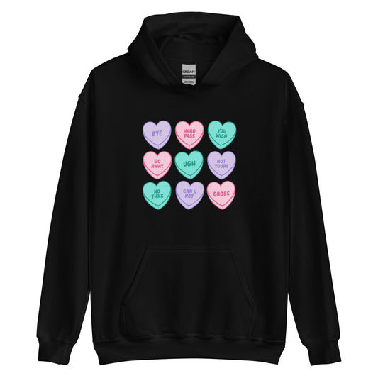 Snarky Conversation Hearts Unisex Hoodie