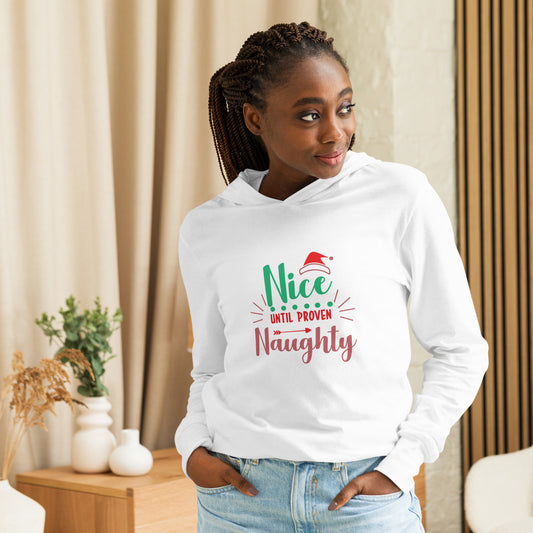 Nice Until Naughty Hooded Long-Sleeve Tee