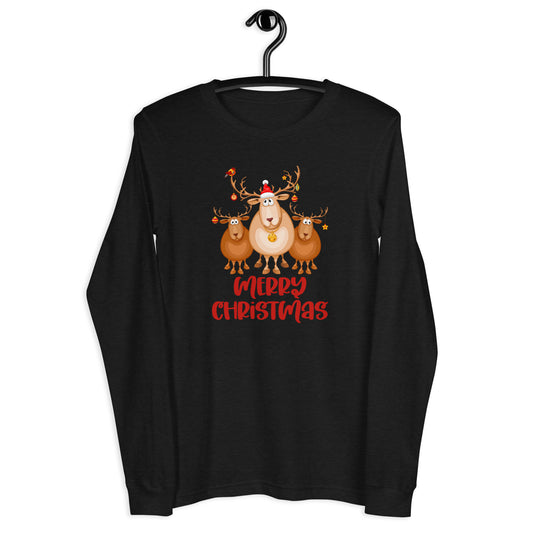 Merry Christmas Deer Unisex Long Sleeve Tee