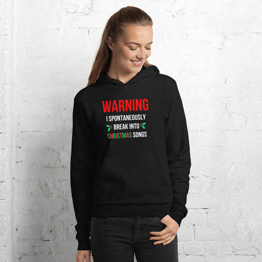 WARNING Christmas Songs Unisex Hoodie