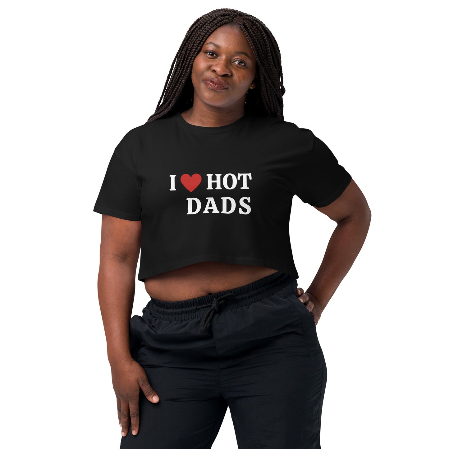 I Love Hot Dads Women’s crop top