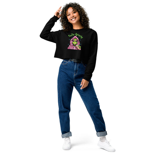 Feelin Grinchy Crop Sweatshirt