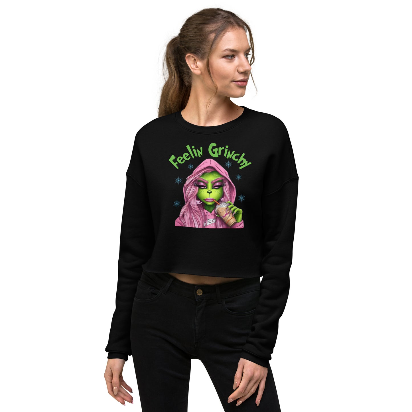 Feelin Grinchy Crop Sweatshirt