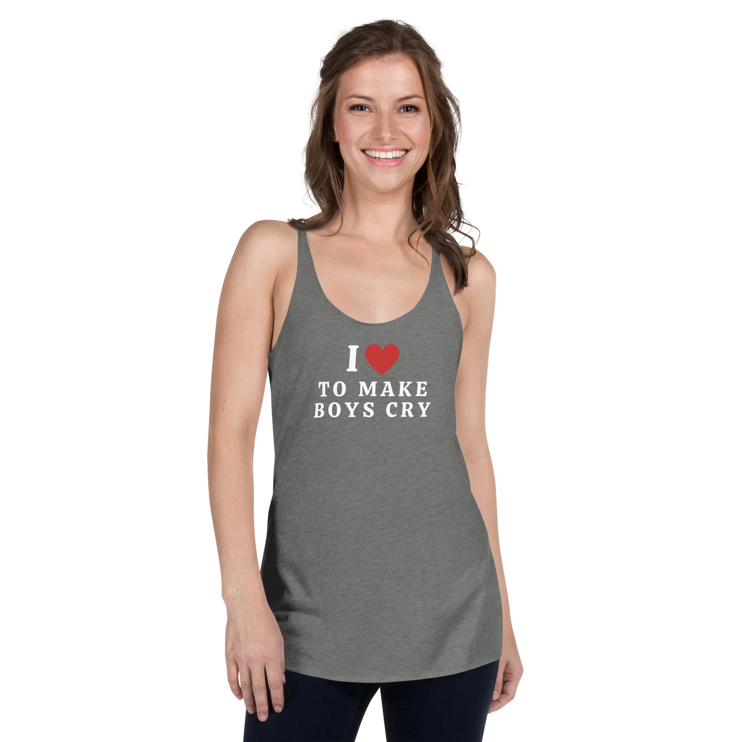 I Love To Make Boys Cry Women's Racerback Tank