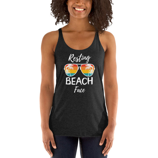 Resting Beach Face Women's Racerback Tank