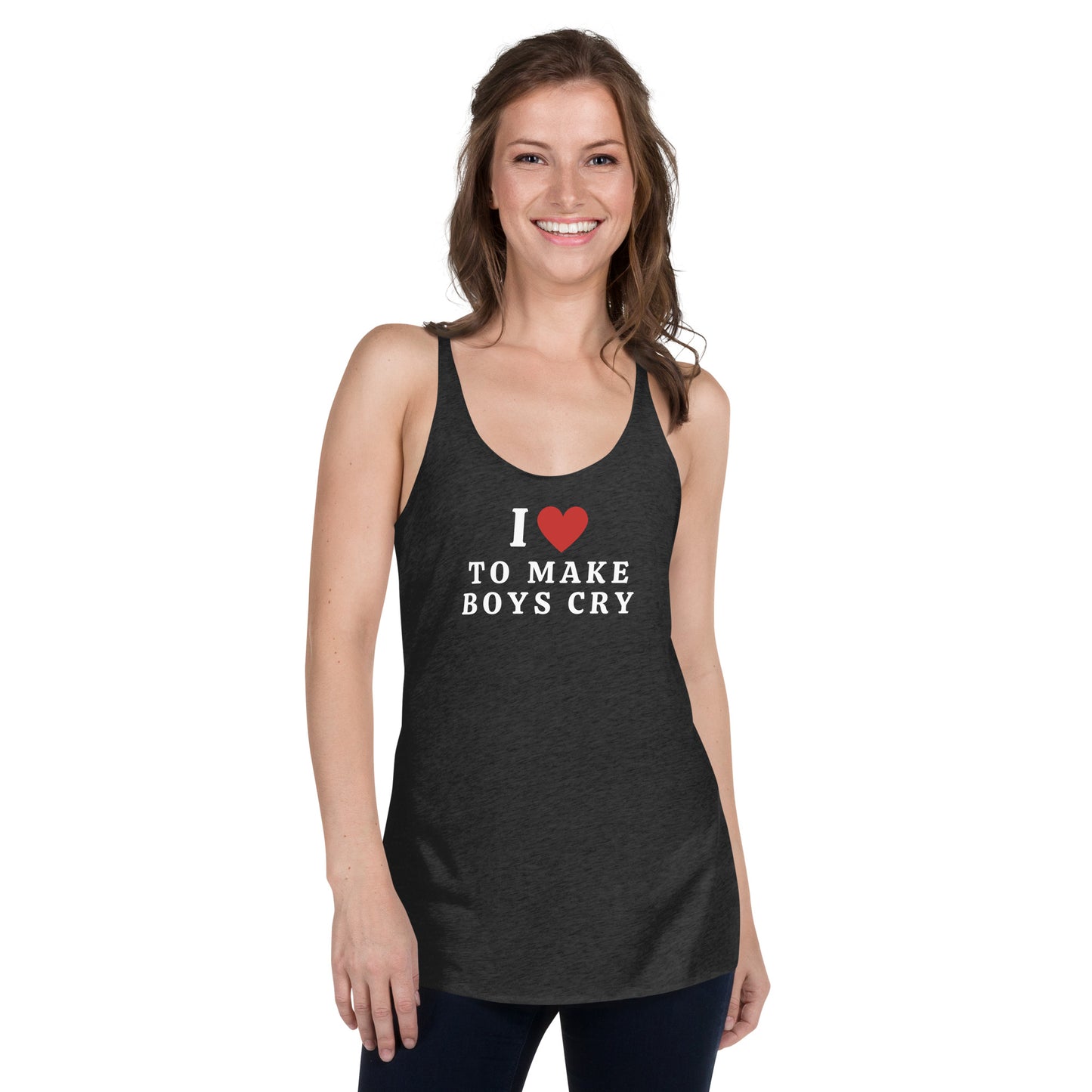 I Love To Make Boys Cry Women's Racerback Tank