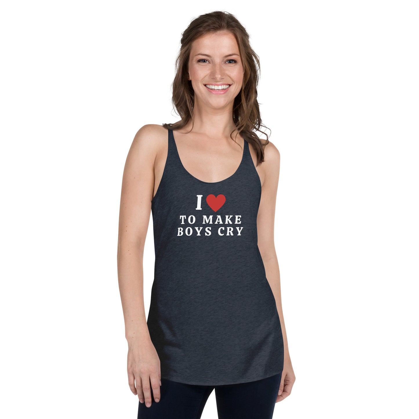 I Love To Make Boys Cry Women's Racerback Tank