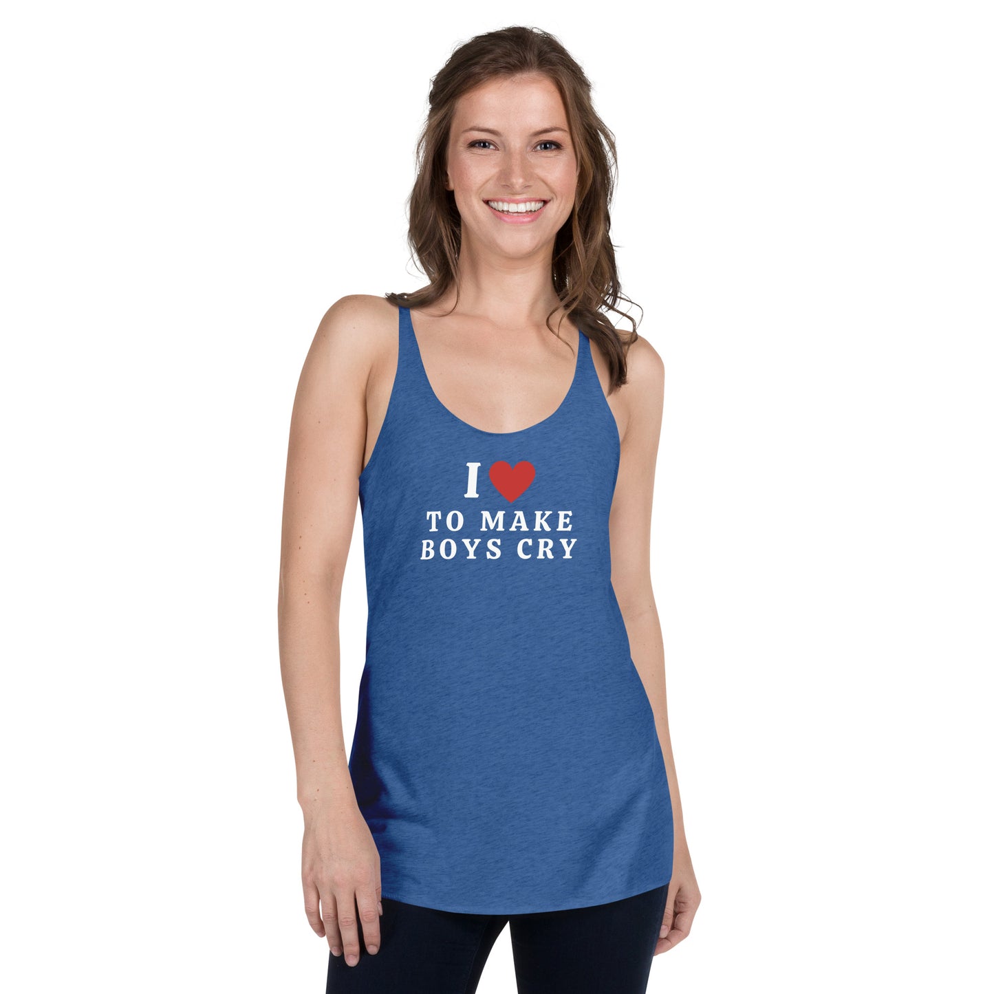 I Love To Make Boys Cry Women's Racerback Tank