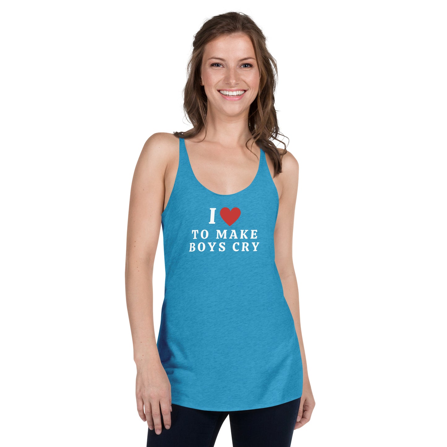 I Love To Make Boys Cry Women's Racerback Tank