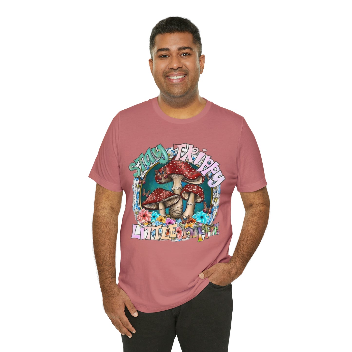 Stay Trippy Little Hippie- Unisex Jersey Short Sleeve Tee