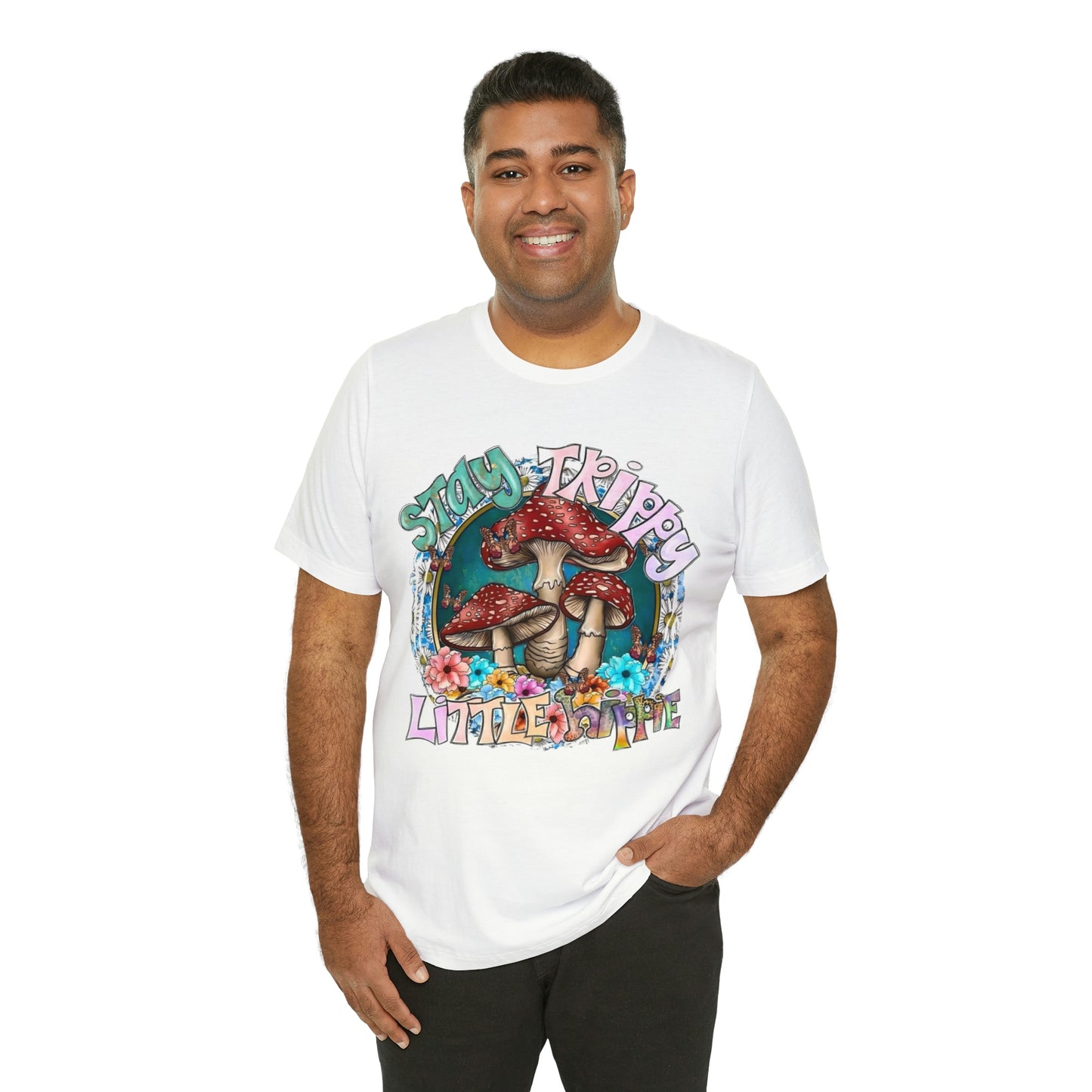 Stay Trippy Little Hippie- Unisex Jersey Short Sleeve Tee